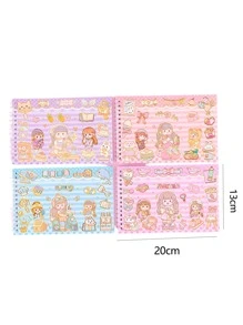 卡通盤繞筆記本,自黏式貼紙系列書,單書 - 彩色 - 查看 3