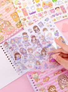 卡通盤繞筆記本,自黏式貼紙系列書,單書 - 彩色 - 查看 6