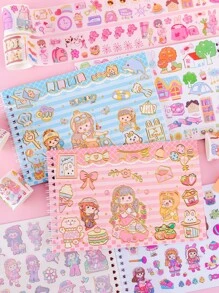 卡通盤繞筆記本,自黏式貼紙系列書,單書 - 彩色 - 查看 2