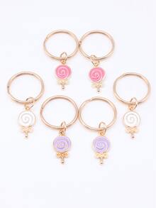 6pcs Cute Lollypop Shaped Keychains - Multicolor - View 3