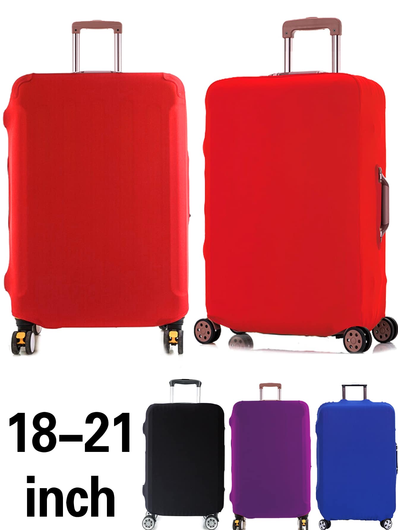 Du lịch Hành lý Lớp bảo vệ Vali Bảo vệ Che phủ Đàn hồi Hành lý xách tay Đối với 18-21 Inch Du lịch Phụ kiện Hành lý Phủ bụi - Đỏ - Xem 1