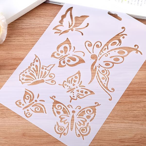 1 pezzo PP scavato farfalla Modello , disegnato a mano Modello per DIY Tavolo da disegno , /