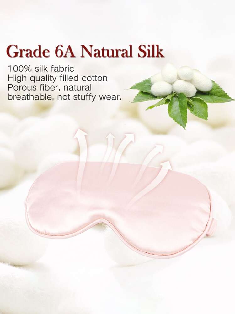 Antifaz de ojo de seda pura con correa ajustable para dormir, cubierta de sueño con diseño de enredadera de abeja, bloquea la luz y reduce los ojos hinchados, regalo para el Día de San Valentín con forma de corazón - Multicolor - Añade 9