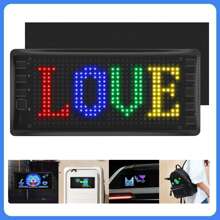 Mini LED Sign, Battery Powered LED Matrix Panel, Scrolling Smart App Control Programmable LED Digital Display - Black - View 1