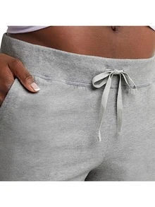 Women's Jersey Pocket Shorts, Drawstring Cotton Jersey Shorts, 7" Inseam - Light Grey - View 4