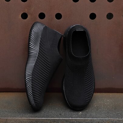 Men's Slip-On Breathable Lightweight Athletic Sneakers, Non-Slip & Durable Casual Shoes