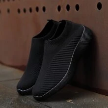 Zapatillas deportivas transpirables y ligeras de slip-on para hombre, zapatos casuales antideslizantes y duraderos