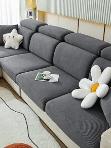 1pc Universal Elastic Sofa Cover In Four Seasons. Elasticity, Cover The Sofa Cushion Fully And Washable, Dust-proof And Dirt Resistance. - Màu xám đen - Xem 3