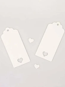 100pcs/Pack Hollow Out Heart Shaped Clothing Hang Tag,Christmas Valentine Day