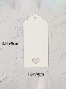 100pcs/Pack Hollow Out Heart Shaped Clothing Hang Tag,Christmas Valentine Day