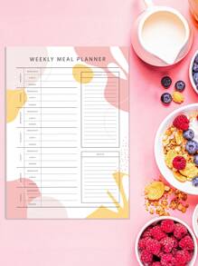 Trees 1 sổ lập kế hoạch bữa ăn hàng tuần có sổ ghi chép kế hoạch xé rời danh sách mua sắm, 8,6 * 6,5 inch, 52 tờ - Hồng - Xem 1