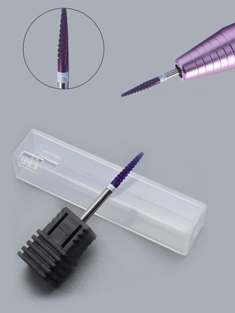 Easy Nail 2.2mm 紫色专业全碳化钨美甲钻头 美甲电动钻机锉刀 美甲工具 切割和抛光底甲