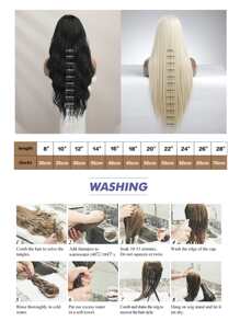 紅色中長捲髮帶劉海,適用於日常穿著的合成纖維頭髮,模擬頭皮 - 紅色 - 查看 8