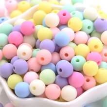 6/8/10/12/14mm Mix Macaroon Matte Acrylic Spacer Beads Loose Jewelry Round Bead For Making Bracelet Necklace Earring Diy Jewelry - Multicolor - View 7