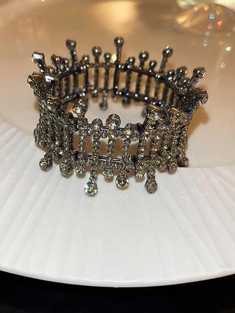 1入組時尚彈性髮圈帶水鑽裝飾