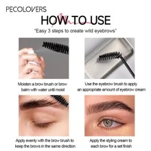 PECOLOVERS 眉毛造型凝膠眉毛蠟塑肥皂防水持久 3D 羽毛野生眉毛造型易於佩戴化妝眉毛 - #02 櫻桃 - 查看 5
