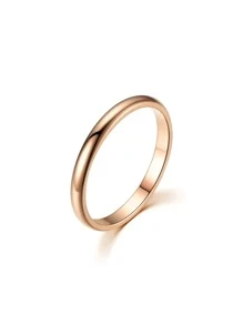 1個個性化和時尚的2mm實色平滑戒指(玫瑰金/黑色),供女性使用 - 2毫米 - 查看 9