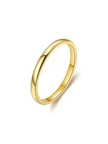 1個個性化和時尚的2mm實色平滑戒指(玫瑰金/黑色),供女性使用 - 2毫米 - 查看 8