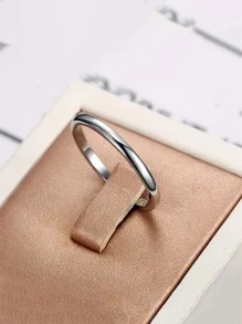 1個個性化和時尚的2mm實色平滑戒指(玫瑰金/黑色),供女性使用 - 2毫米 - 查看 4