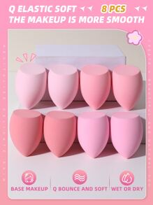 8入組化妝海綿，適用於乳霜與粉狀遮瑕膏、散粉化妝刷，化妝、平價、房間裝飾、梳妝台、旅行、臥室、化妝配件、粉撲、化妝攪拌海綿、粉撲、化妝海綿、平價、聖誕襪填充禮物、化妝、化妝工具 - 彩色 - 查看 3