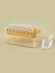 矽膠冰模套裝立方體託盤球32格子帶收納盒製作適用於家用的派對廚房配件工具 - 黃色 - 查看 3