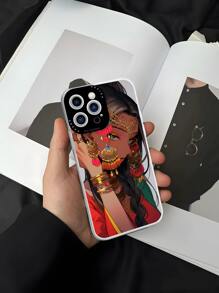 1入組女孩印花TPU手機殼，適用於iPhone - 彩色 - 查看 2