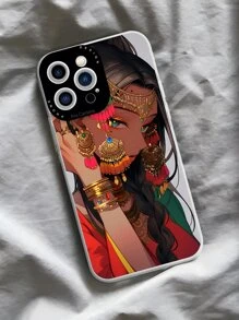 1入組女孩印花TPU手機殼，適用於iPhone - 彩色 - 查看 3