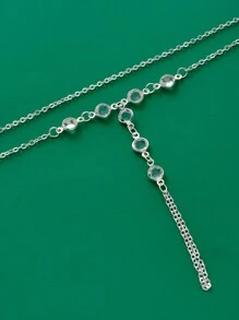 1pc Fashionable Glass Teardrop & Multilayered Unique Lady Party Joint Ring Bracelet For Holiday Events