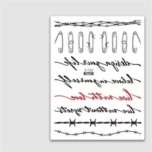 6pcs/set Temporary Tattoo Sticker With English Letters, Inspirational And Positive Words, Suitable For Adult Men And Women, Neck Tattoo Decal - Black - View 3