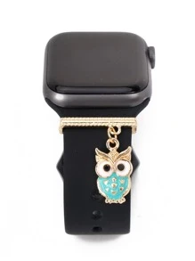 1pc Alloy Owl Watchbands Charm Decor, Compatible With Apple Watch Band Accessories, Compatible With Galaxy Watch Bands Charms, Compatible With Huawei Watch Band Series Gift - Multicolor - View 1