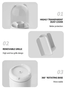 1 件 360 度旋转化妆品收纳盒桌面化妆刷收纳盒防尘口红眉笔眼影刷架 - 粉色 - 查看 5
