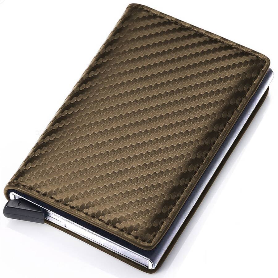 Shendy Vendy Cartera De Bolsillo Casual, Duradera, Minimalista, Moderna, De Negocios, Para Viajes,  Monedero Para hombre - Dorado - Ver 1