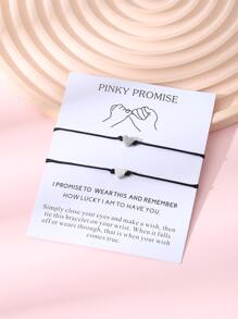 2pcs Couple / Best Friend Matching Daily Wear Elastic Bracelet - Multicolor - View 2