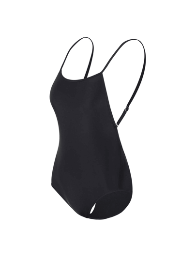 Costume da bagno intero nero, tinta unita, estivo