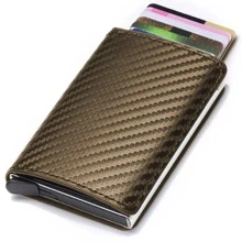 Shendy Vendy Cartera De Bolsillo Casual, Duradera, Minimalista, Moderna, De Negocios, Para Viajes,  Monedero Para hombre - Dorado - Ver 3