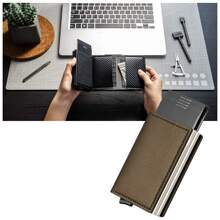 Shendy Vendy Cartera De Bolsillo Casual, Duradera, Minimalista, Moderna, De Negocios, Para Viajes,  Monedero Para hombre - Dorado - Ver 4