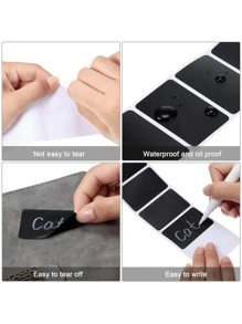 D219 Blackboard Label Stickers 5pcs + White Chalk Pen - Black - View 3