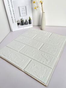 1 PE Tường Ốp Miếng Dán Màu Trắng Hiện Đại Chống Va Chạm Tự Dính 3D Bóc Và Dán Backsplash Ngói Cho Gia Đình - trắng - Xem 3