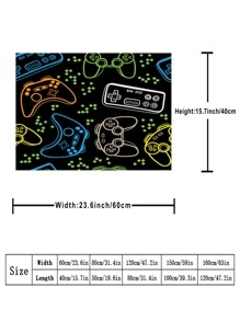Thảm tay cầm bảng điều khiển trò chơi graffiti một mảnh có đáy màu đen - Nhiều màu - Xem 2