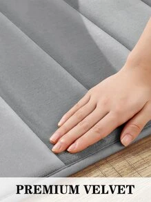 3件套记忆海绵条纹浴室垫套装，包括防滑吸水浴室垫和柔软速干浴室地毯，家居浴室装饰地毯户外地毯门垫夏季浴室配件 - 淺灰色 - 查看 5