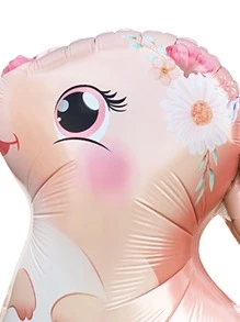 1 pieza Globo decorativo con diseño de conejo para fiestas, vuelta al colegio, Día de San Valentín - Rosa Pálido - Ver 5