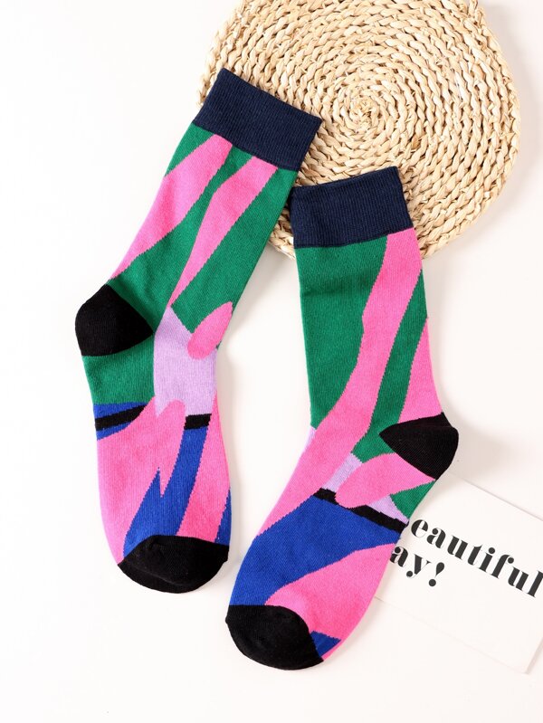 Color Block Crew Socks, Fall