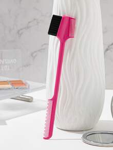 1 pieza Cepillo nailon S mate superficie ribete control con alto con bajo dientes para mullido efecto - Rosa Fucsia - Ver 2