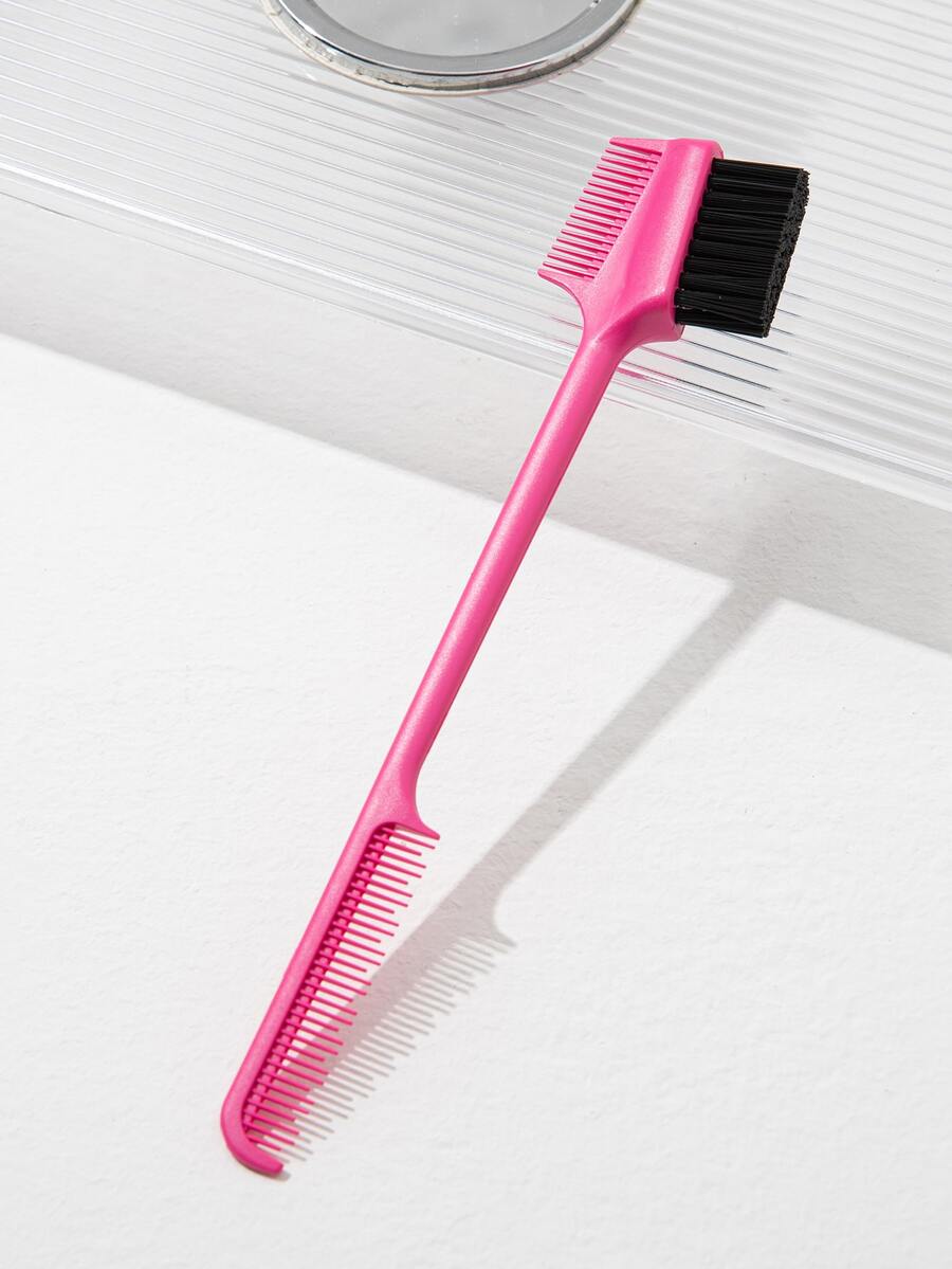 1 pieza Cepillo nailon S mate superficie ribete control con alto con bajo dientes para mullido efecto - Rosa Fucsia - Ver 1