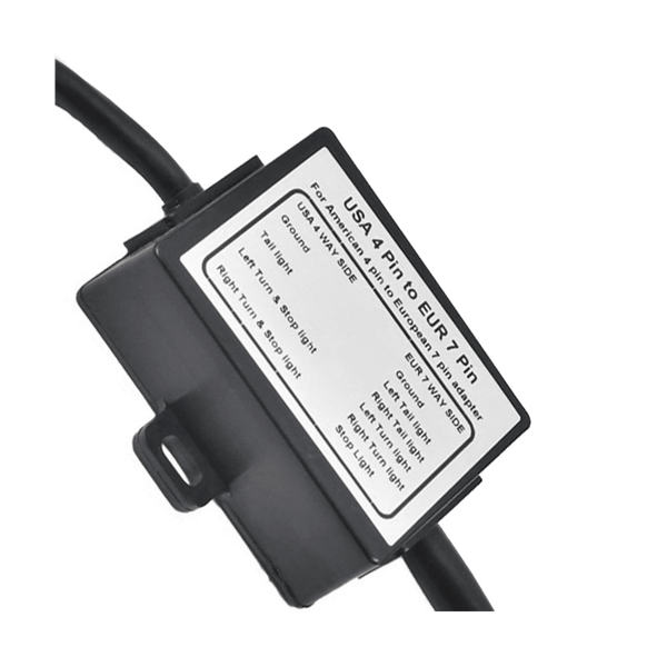 Trailer Connector USA 4Pin Flat Plug to European 7Pin Connector