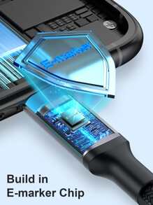 Rocoren 100W 2m Aluminum Alloy Digital Display Fast Charging Data Cable - Grey - View 7