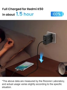 Rocoren 100W 2m Aluminum Alloy Digital Display Fast Charging Data Cable - Grey - View 6