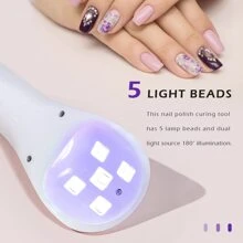 Rechargeable Handheld Led Uv Nail Lamp Mini Gel Nail Dryer Portable Manicure Tool For Gel Nails Flash Cure Lamp For Gel Nails LED Nail Lamp Portable Mini Nail Dryer Gel Polish Nail Glue Gel USB Flashlight Home DIY Manicure Nail Art - White - View 7