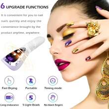 Rechargeable Handheld Led Uv Nail Lamp Mini Gel Nail Dryer Portable Manicure Tool For Gel Nails Flash Cure Lamp For Gel Nails LED Nail Lamp Portable Mini Nail Dryer Gel Polish Nail Glue Gel USB Flashlight Home DIY Manicure Nail Art - White - View 5