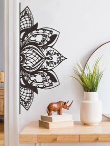 曼陀羅印花牆貼 - 黑色 - 查看 2